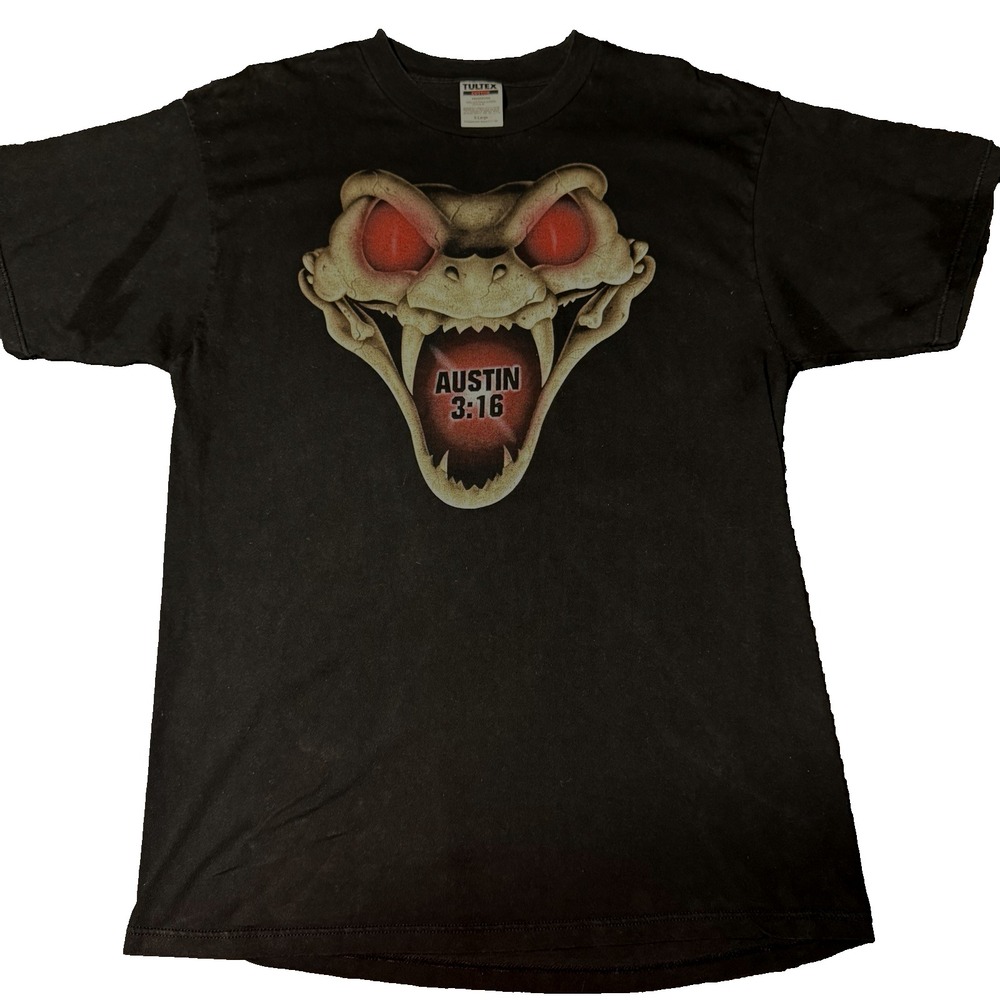 Vintage 1998 Stone Cold Steve Austin‎ 3:16 Snake WWF Shirt XL